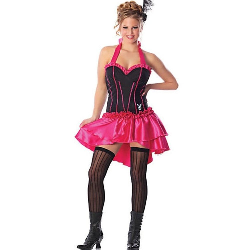 NEW Playboy Bunny Cabaret Playmate Hot Pink Halloween Costume Halter Dress
